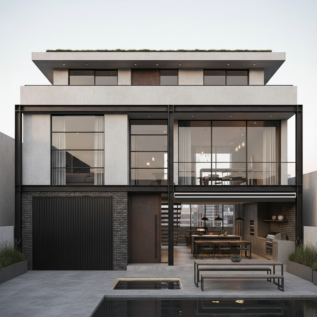 Casa de 2 plantas con diseño arquitectonico minimalista